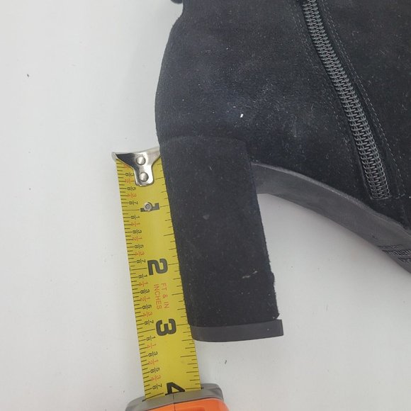 Stuart Weitzman " Lofty " Black Suede Side Zip Back Tie Ankle Bootie NWOB S 6 - Picture 11 of 12